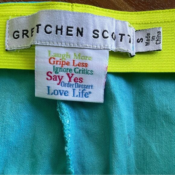 Gretchen Scott Gripe Less Turquoise Pants Size Small - Picture 3 of 7